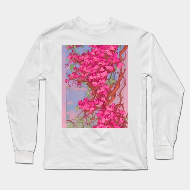 Bougainvillea Garden Long Sleeve T-Shirt by Bizaire